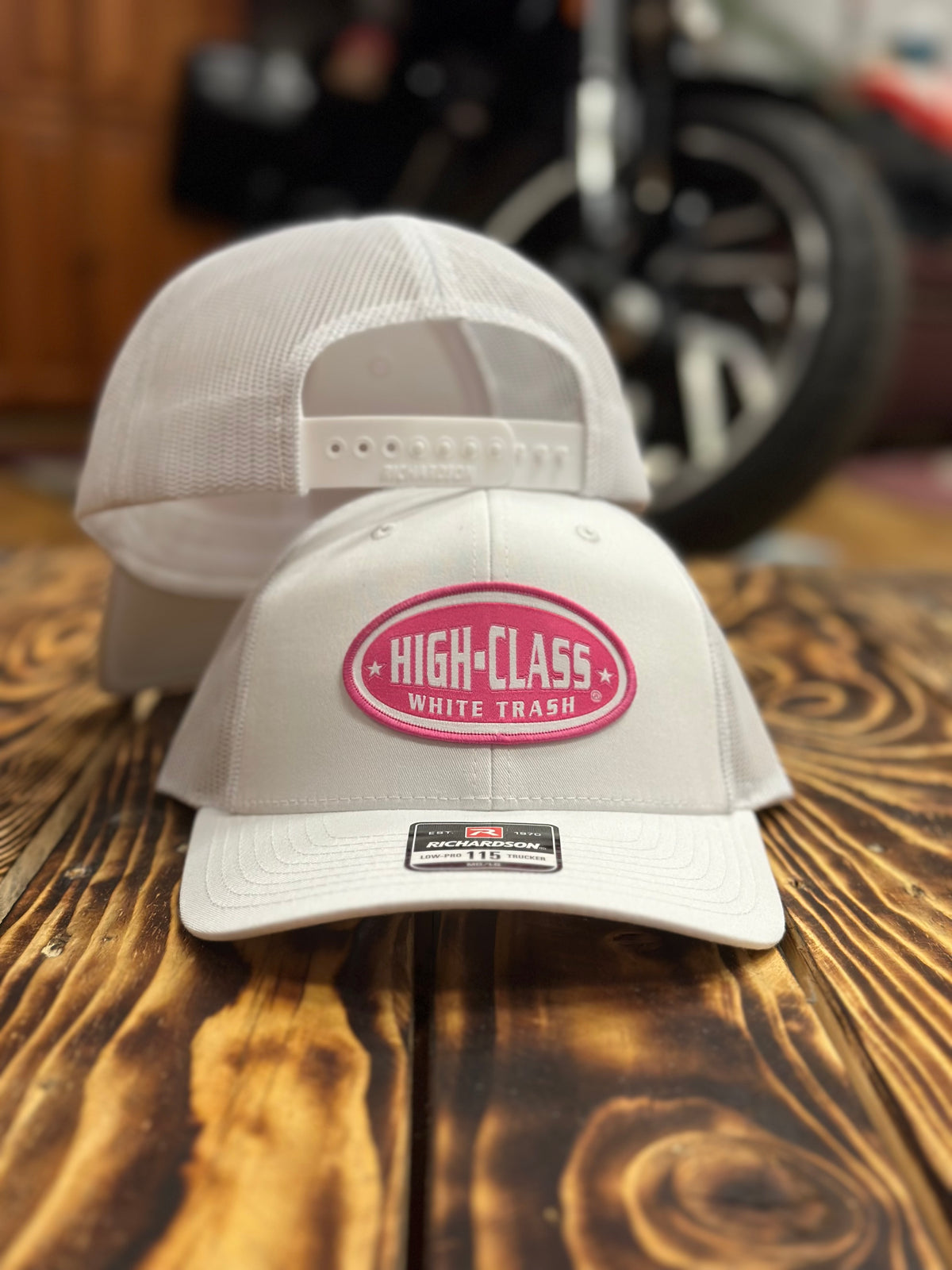 Pink HCWT OG Patched Trucker Snap-Back cap - White/White